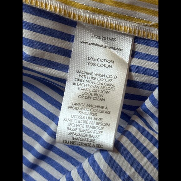 New Solid & Striped Shirt Small Womens Multicolor Pastel Button Oxford Tunic - Picture 8 of 8